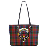 Leith Tartan Crest Leather Tote Bag